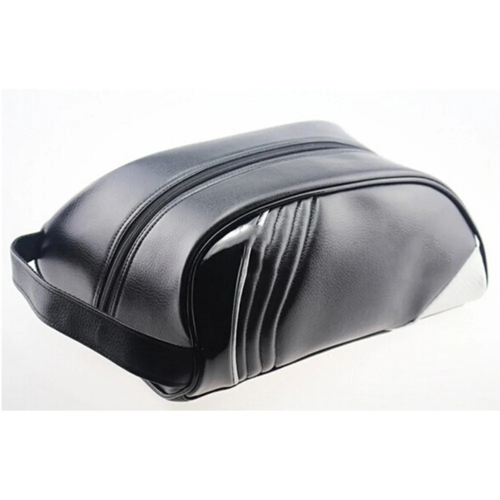 Waterproof PU Golf Shoe Bag With Handle Portable Shoe Storage Bag Easy Clean Dustproof Zipper Shoe Bag Golf Travel Outdoor