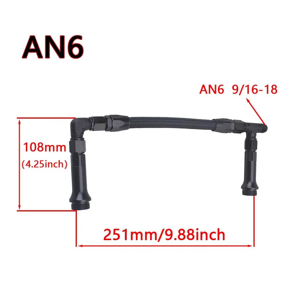 Braided AN6 Dual Feed Carb Fuel Line Double Pump Aluminum Alloy Replacement for 4150 Holley Carburetor 7/8''-20 Thread