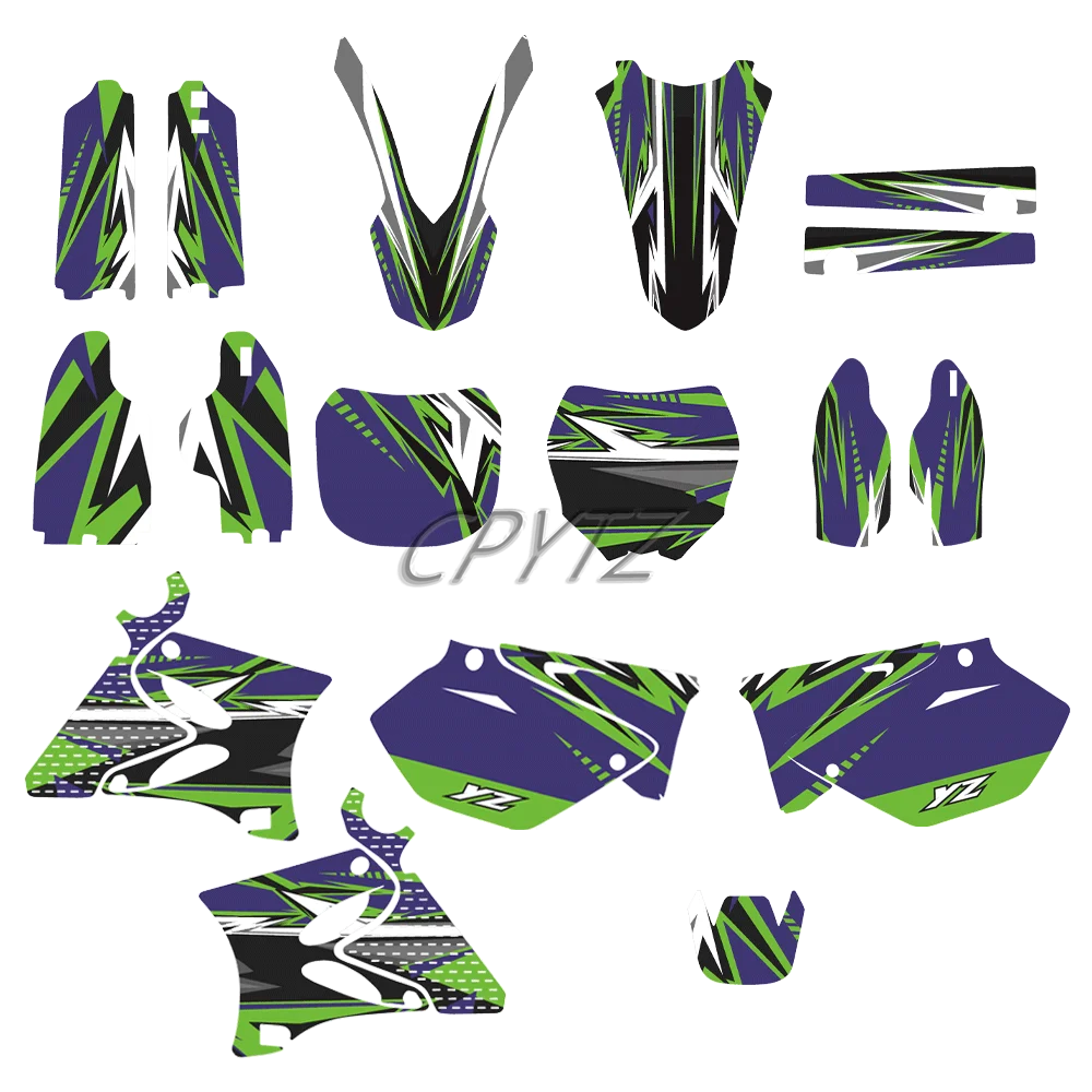 Motorcycle Graphic Background Decals Sticker Fit For YZ125 YZ250 2002- 2005 2006 2007 2008 2009 2010 2011 2012 2013 2014 YZ 250