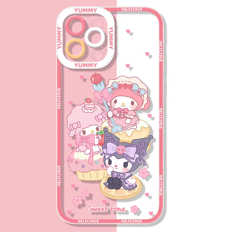 Cute Sanrio Melody Phone Case for Xiaomi 13T 12T 11T Pro 13 12 11 Lite POCO X3 NFC X4 X5 F3 F4 GT F5 M5S Transparent Back Cover