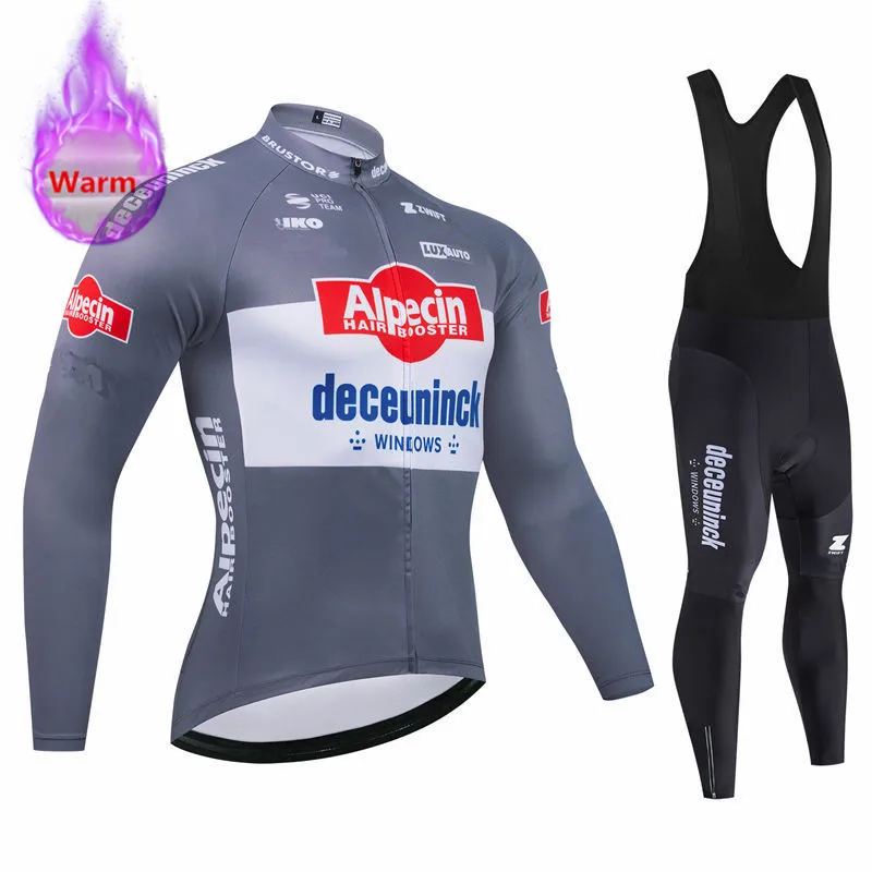 New Alp Team Ropa Ciclismo Warm Winter Thermal Fleece Cycling Clothes Men Jersey Suit Outdoor Riding Bike MTB Bib Pants