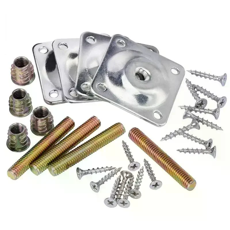 Table Leg Connector Flat Square Iron Gasket Sofa Foot Cover Coffee Table Foot Hardware Connector Table Leg Hardware Accessory