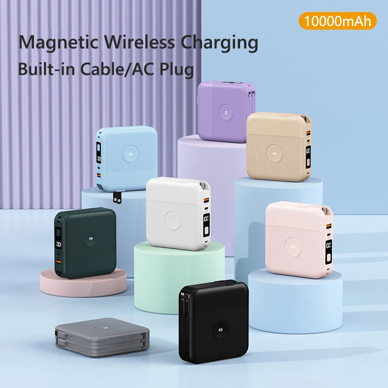 10000mAh Mini Portable Magnetic Wireless Power Bank Fast Charging 20W For iPhone Apple Watch Xiaomi Powerbank With Wall Charger