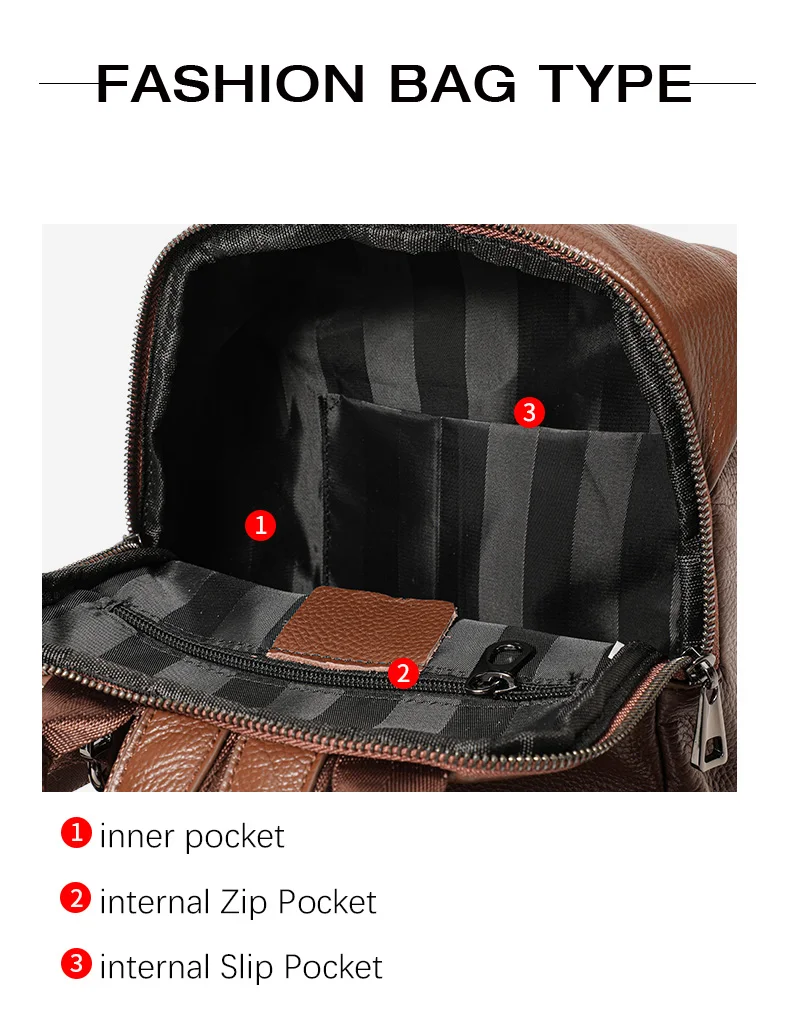 Echtleder-Rucksack für Damen, Kompakte Diebstahlsichere Umhängetasche mit Obergriff, Perfekt für Büro, Reisen & Alltag – Detail 6