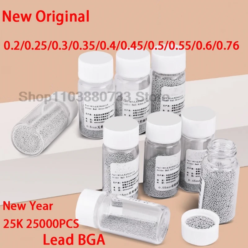 1 Bottle Reballing Balls (0.2 0.25 0.3 0.35 0.4 0.45 0.5 0.55 0.6 0.65 0.76 ) BGA LeadSolder Ball Leaded BGA Rework Repair Tools