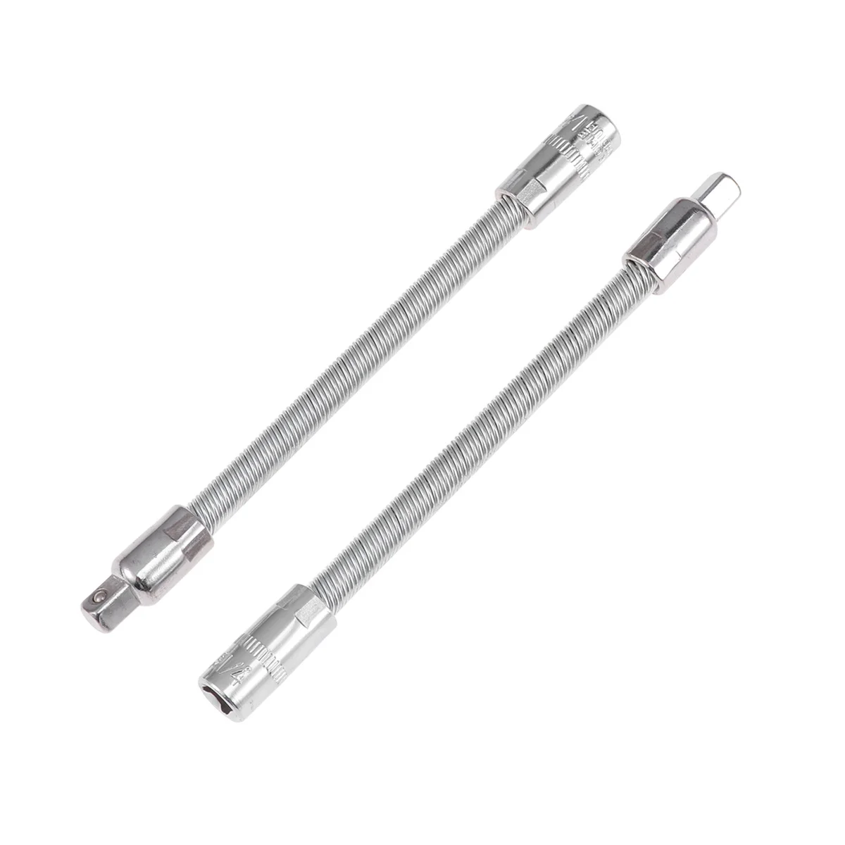 

2pcs Inch Extension Bar Flexible Steel Durable Fit 1/4 Socket Wrench Easy Install Adjustable Angle Standard 1/4 Socket Extension