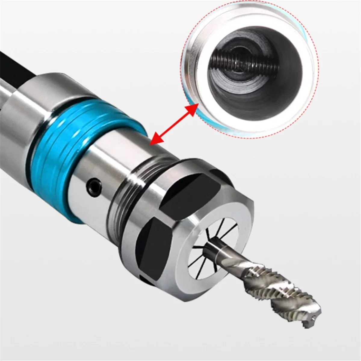 ABNJ CNC Lathe Tapping Handle Anti-Slip Overload Two-Way Telescopic Floating Tapping Chuck Torque Tap Fixture GS16-TER16-80L