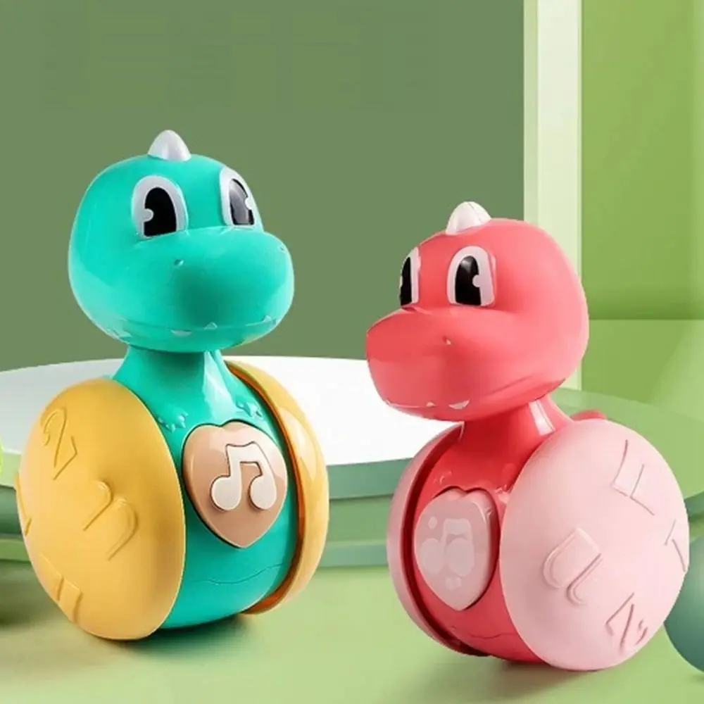 

Creative Fawn Sliding Tumbler Toy Cartoon Musical Children's Tumbler Rattle Press Squeaky Interactive Dinosaurs Tumbler Wobbler