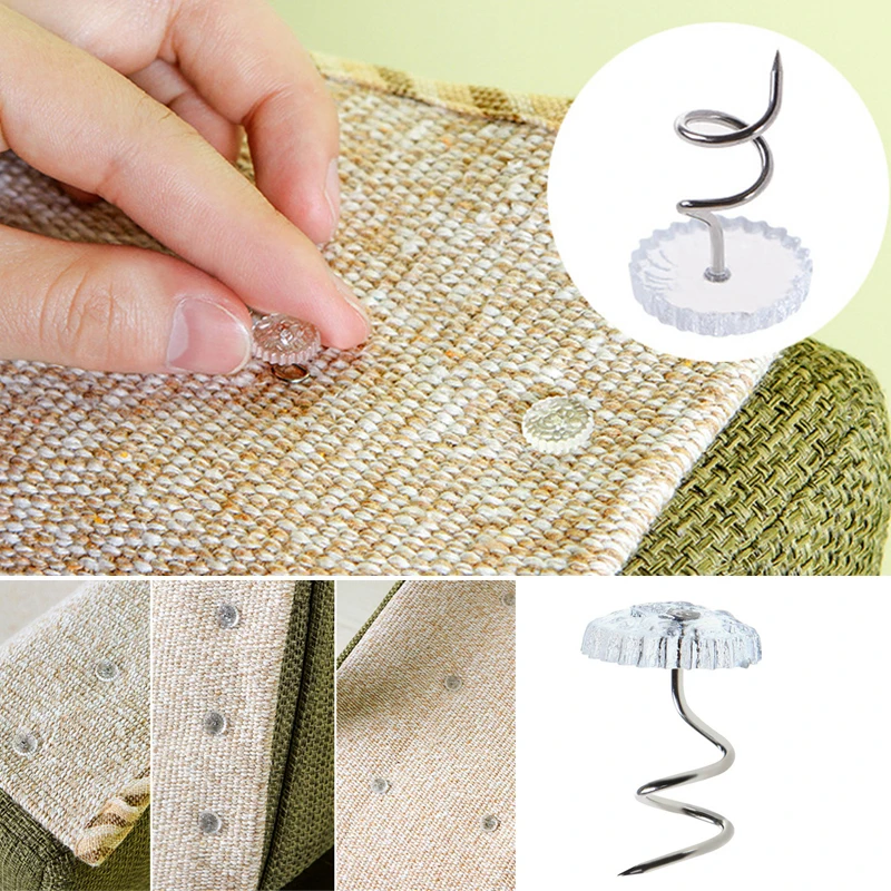 Twist Pins ComforterTwist Nails Stainless Steel Transparent Spiral Pins Bed Sofa Cloth Fixed Buckle Sheets Useful NonCove