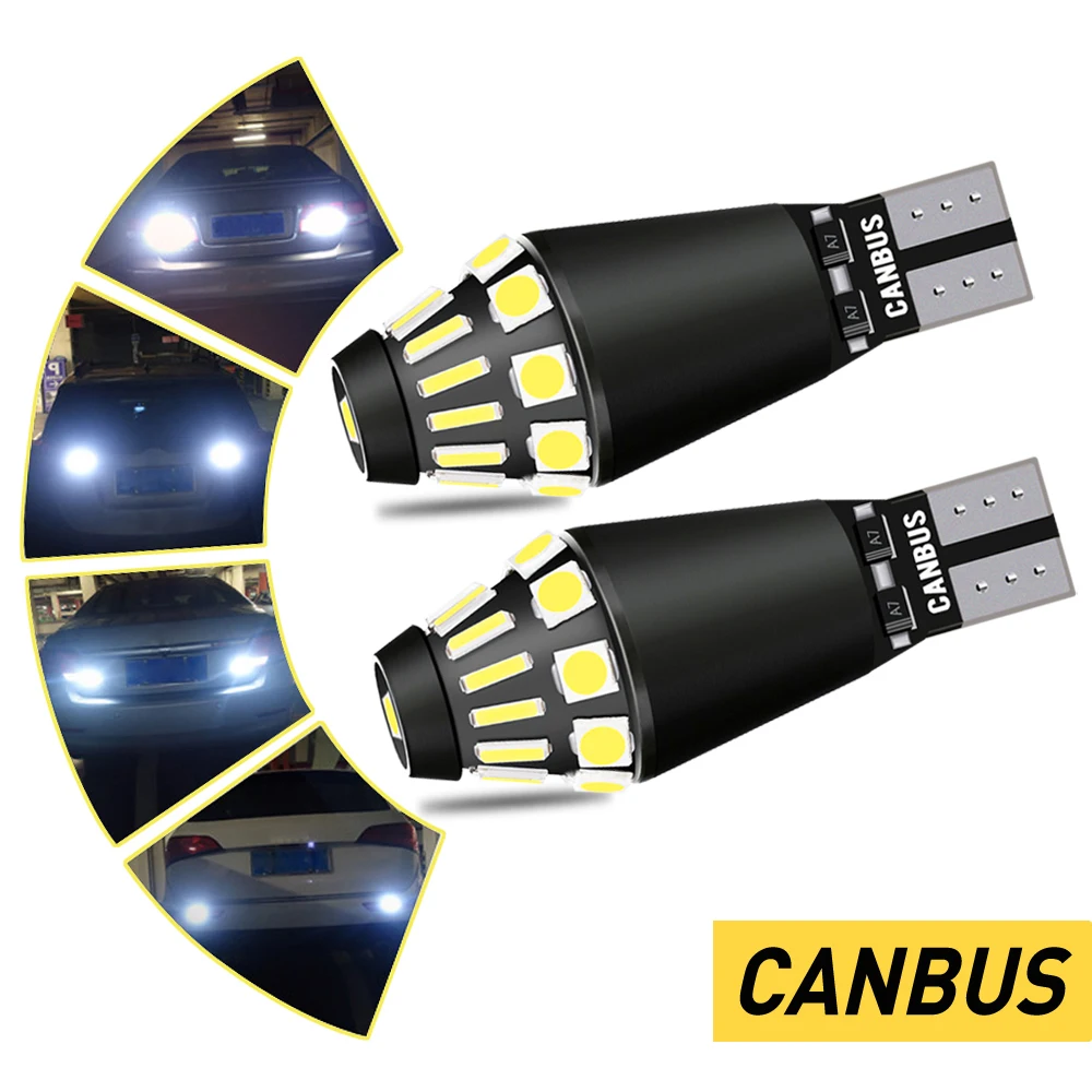 

2pcs T15 W16W Led Canbus Reverse Light 921k T16 WY16W 12V W2.1x9.5d 912 921 Auto Backup Bulb Car Exterior Diode Lamp White 6000k