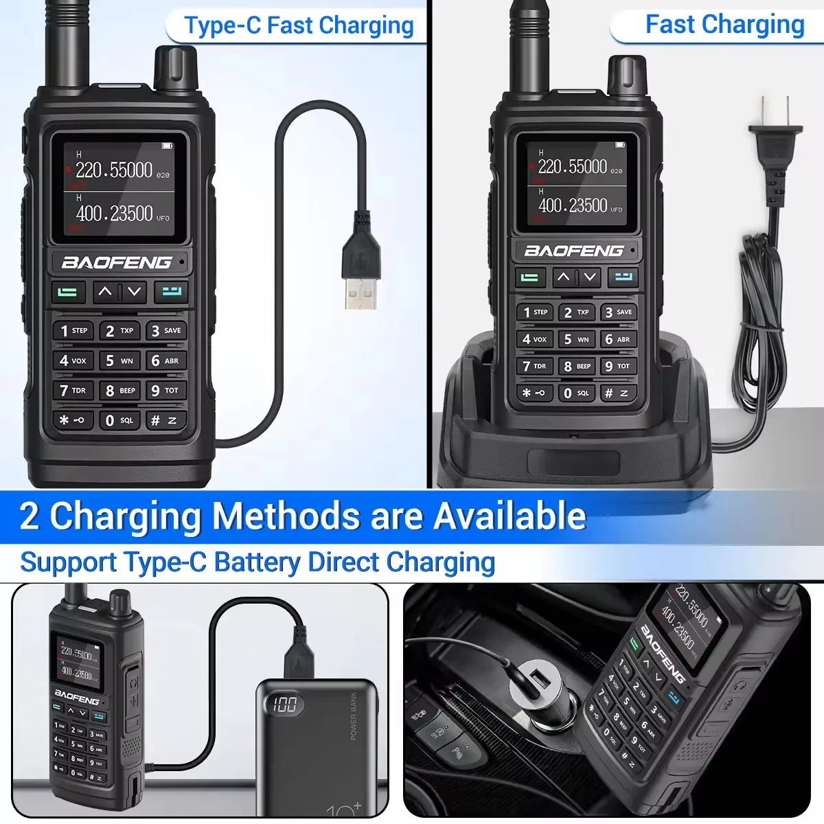 Baofeng UV-17M Walkie Talkie Six Band Long Range Air Band Wireless Copy Frequency 999CH TypeC Charge FM/AM UV 5R Two Way Radio