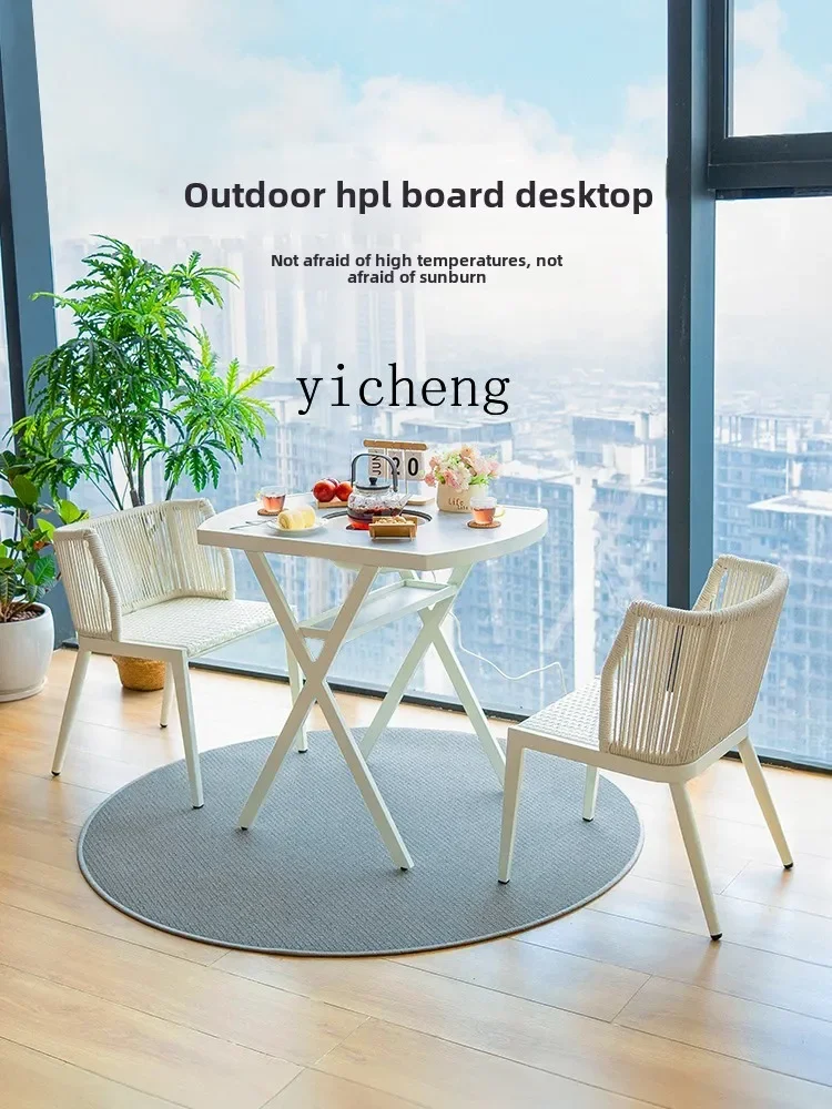 tables and chairs, balcony tea drinking combination, surrounding stove tea brewing, leisure multi-functional household rattan