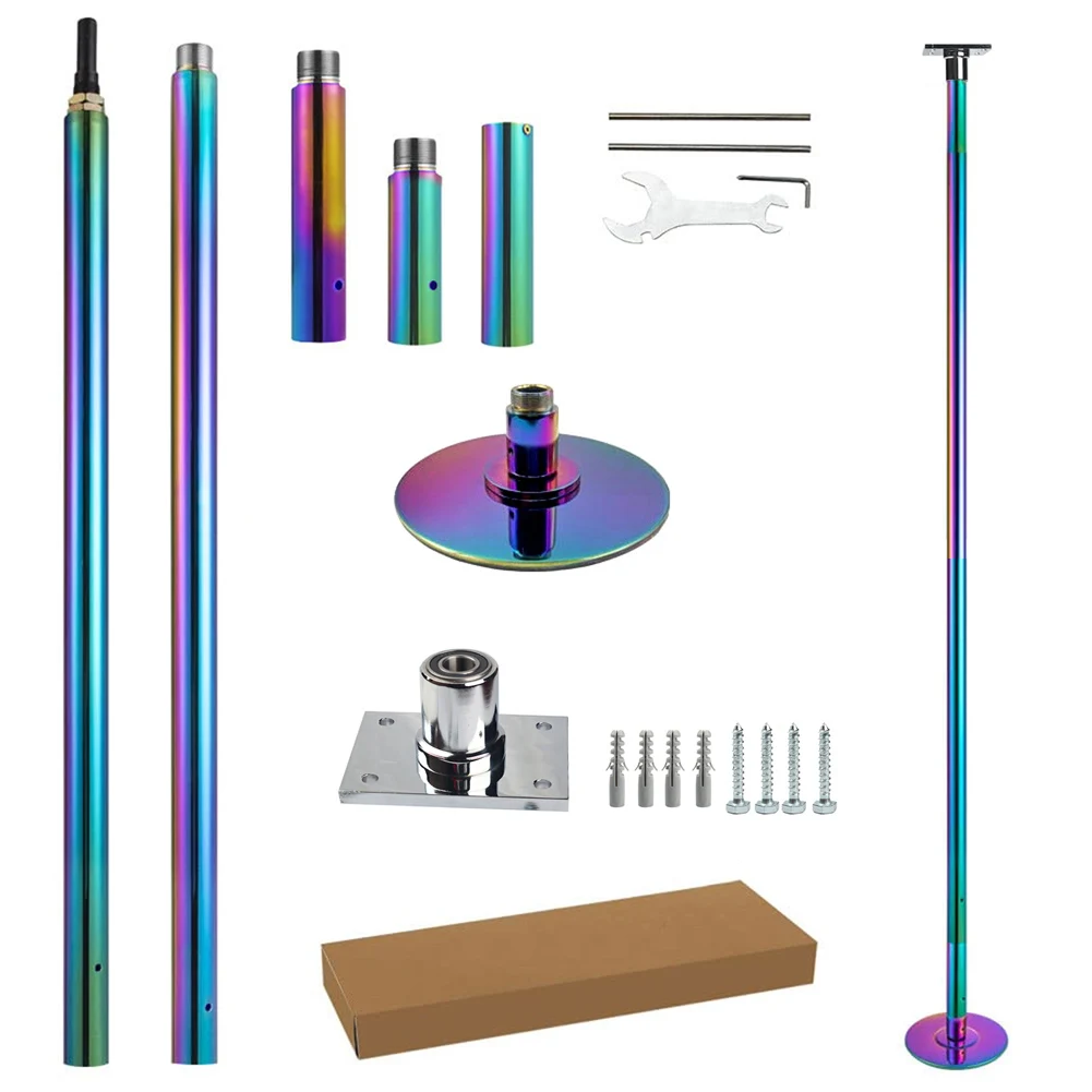 

2.7 meters Fixed Dance Pole Set 45mm Dia Spinning Static Pole Dance Ideal Tool for Club Bar Home GYM Workout