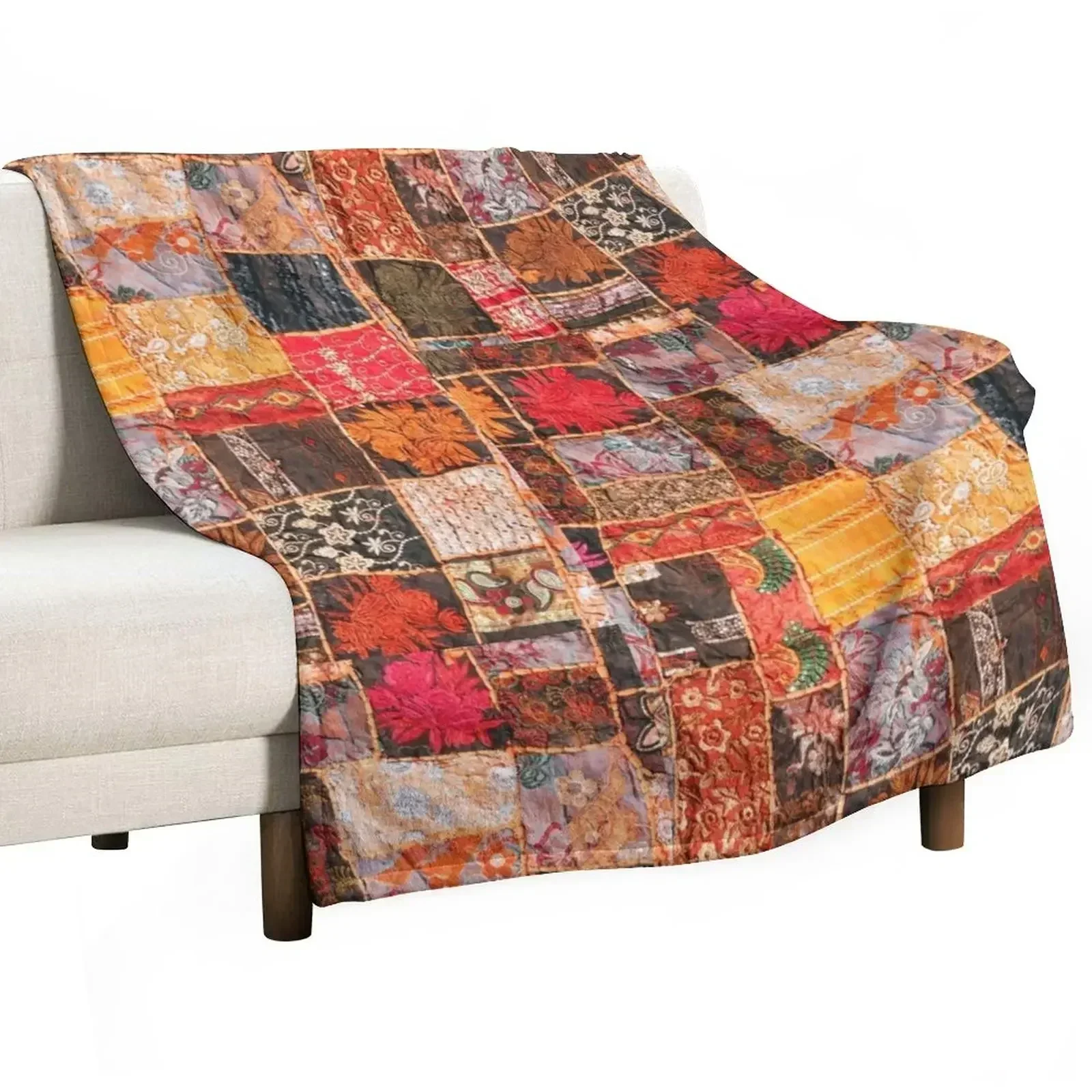 patchwork ????? Throw Blanket Warm Napping Blanket for Office Couch Bed