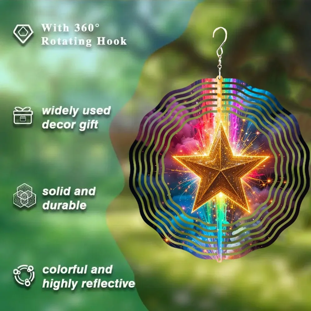 

Металлические 3D-колокольчики-музыка ветра, вращающиеся, для сада, в стиле арт-деко, подвеска-отпугиватель птиц, для улицы, патио, домашнего декора, подарок