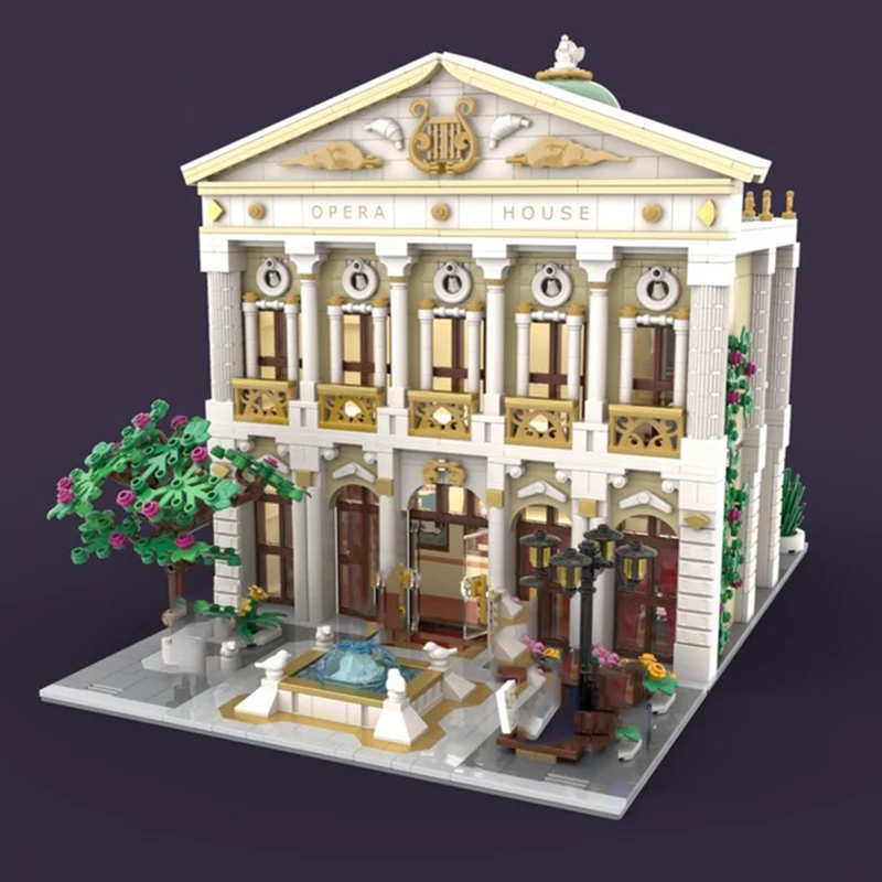 Moc قوالب بناء أوبرا منزل نموذج بناء التكنولوجيا وحدات مدينة عرض الشارع نموذج كتل البناء لعبة الهدايا #5