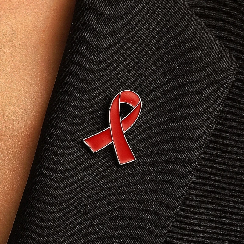 1pc/5pcs/10pcs Colorful Ribbon Brooch Pin Bow Tie Symbol Icon Badge Pin Love Care HIV AIDS Breast Cancer Awareness Lapel Pin
