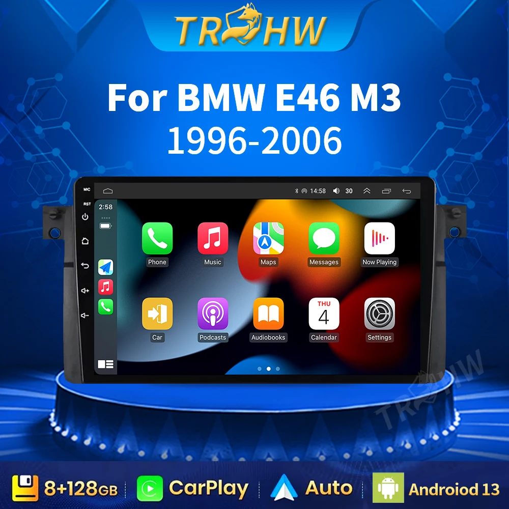 

2 Din Android 13 Car Radio For BMW E46 M3 X5 1998-2006 Multimedia Video Player GPS 4G Carplay Auto Stereo RDS DSP DVD Head Unit