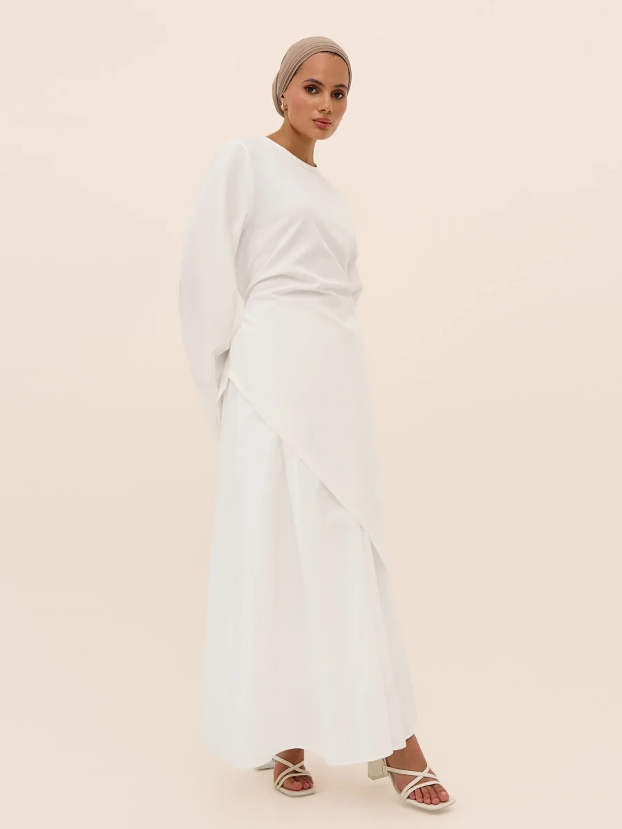 عبايات دبي العربية الإسلامية في الشرق الأوسط للنساء مع تنورة مكونة من قطعتين، رداء قفطان رمضان متواضع، ملابس نسائية إسلامية