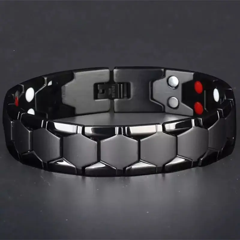 Punk Stainless Steel Men's Bracelets Energy Magnetic Tourmaline Bracelet Health Care Jewelry Chain for Women Bracelets Bangle