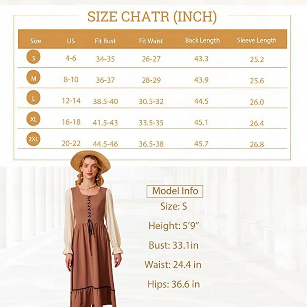 Renaissance Medieval Dress Elegant Ladies Victoria Royal Vintage Princess Lolita Party Costume Women Maid Servant Costume
