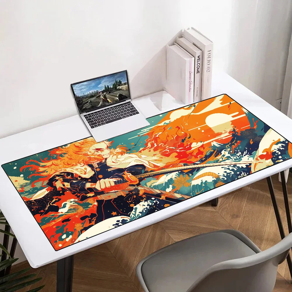 

Rengoku Kyoujurou Demon Slayer Anime Mousepad Mouse Mat Desk Mat With Pad Gaming Accessories Prime Gaming XXL Keyboard