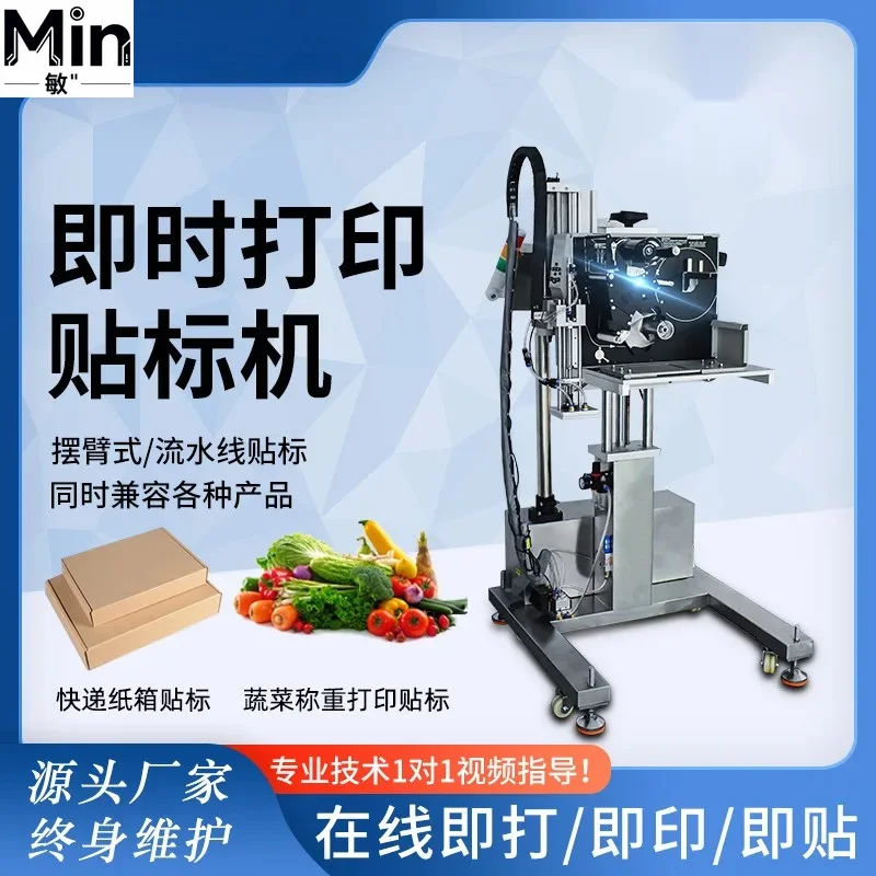 Automatic Real Time Online Printing Labeling Machine Weighing Labeling Head for Fruit Vegetable Production Line Packaging
