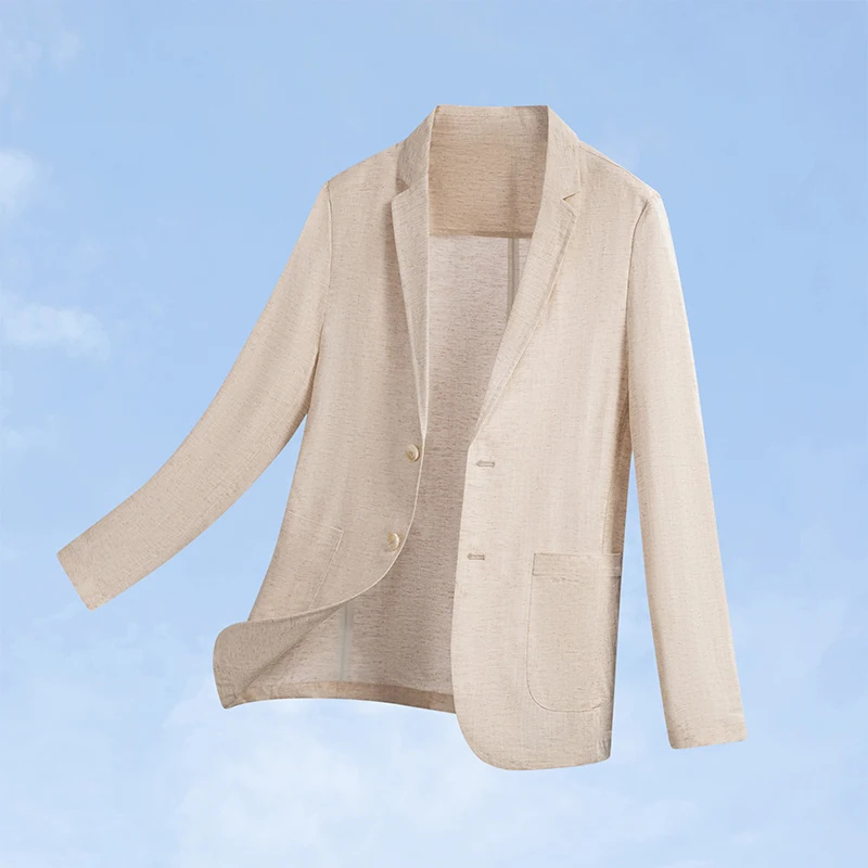 

New Summer Lightweight Mens Linen Casual Blazer High Quality Breathable Fashionable Stylish Handsome Collar Suit