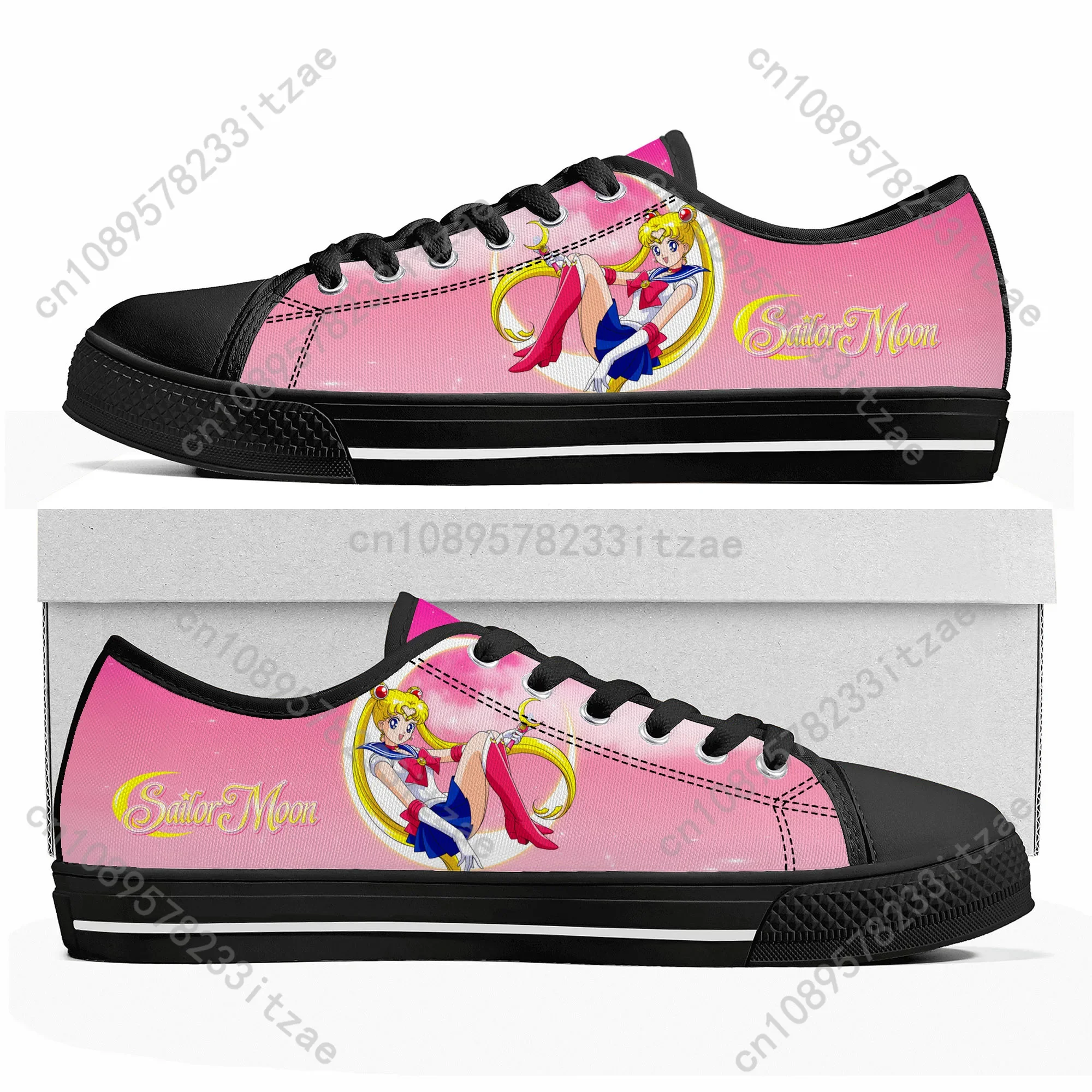 Anime Moon Manga Cartoon Sailor Low Top Quality Sneakers Mens Womens Teenager Canvas Sneaker Casual Couple Shoes Custom Shoe