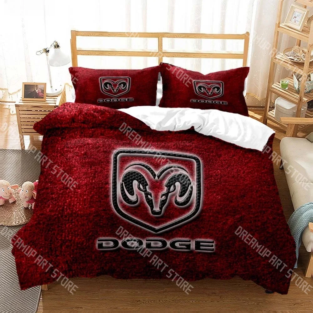 3D Print D-DodgeS Car Logo Bedding Set Twin Queen King Full Size Duvet Cover Pillowcase Bed boys girls Adult Home Textiles