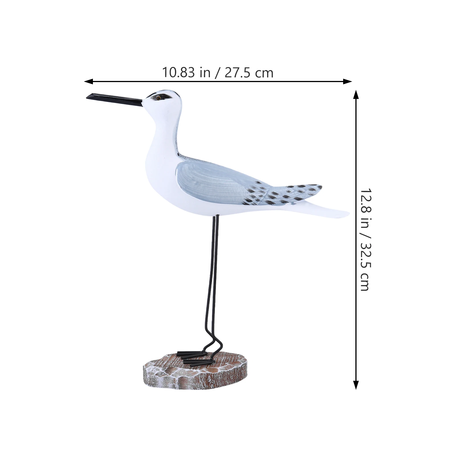 

2 Pcs Seagull Ornaments Wooden Bird Sculptures Ocean Decor Figurines Birds Statues Indoor Seagulls Beach Tabletop Home