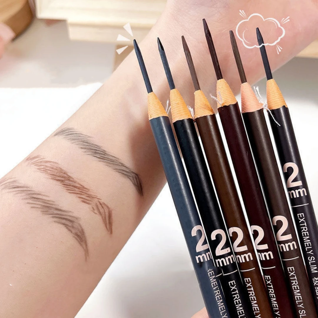 3PCS high-quality 2mm ultra-fine wire eyebrow pencil with precision carving, quick drawing, smooth and waterproof makeup pen