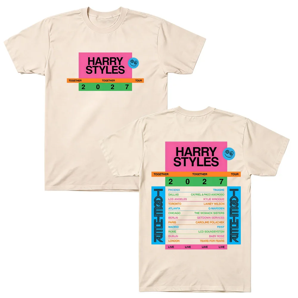 HarryStyles Together Together Tour 2027, T-Shirt mit beidseitigem Aufdruck, aus reiner Baumwolle, für Damen und Herren, lockere Passform, ein tolles Geschenk für Fans, Streetwear, Freizeitkleidung. – Detail 10