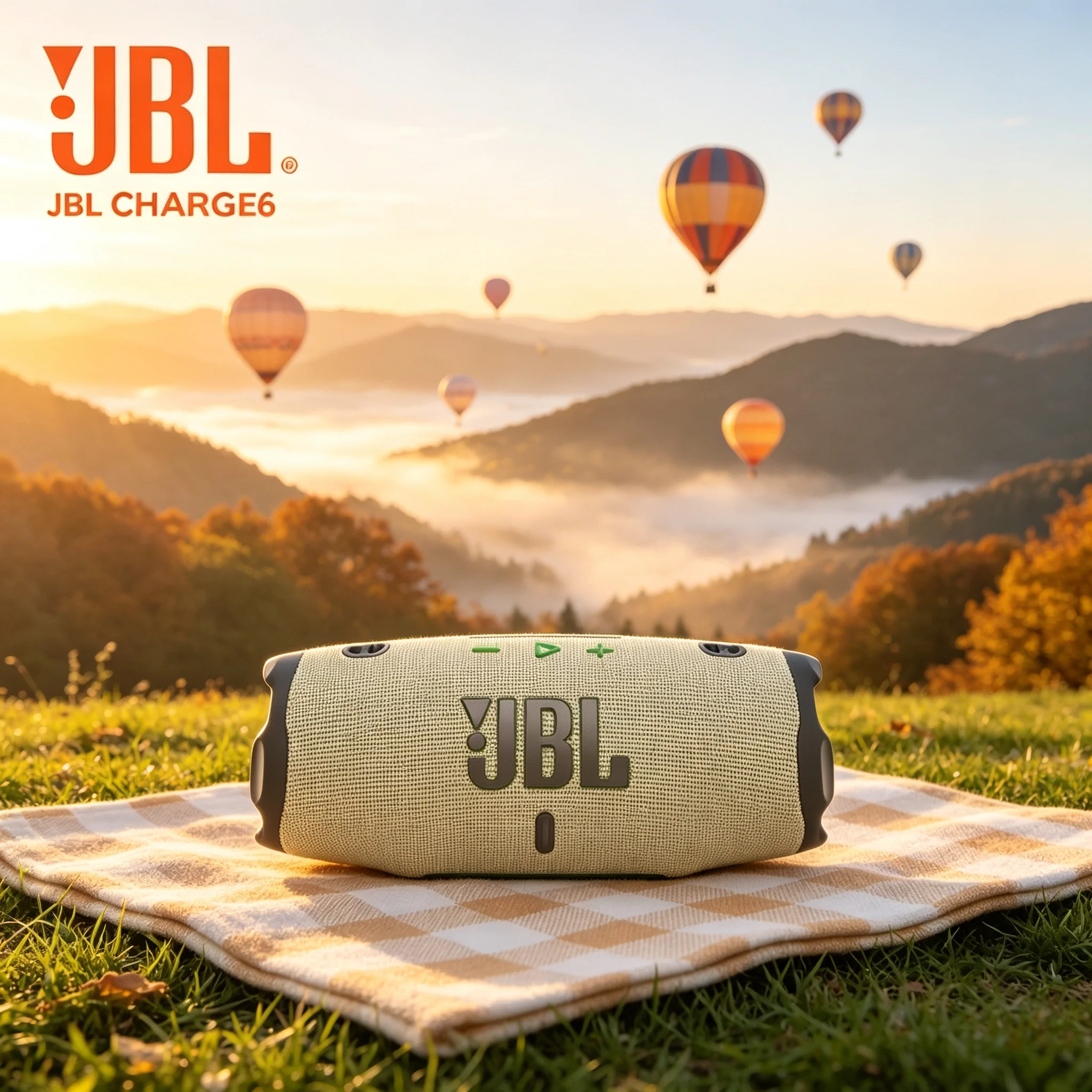 JBL CHARGE6 Rugged Travel Speaker, IP68 Dustwater Protection, JBL Pro Sound, Stereo Pairing, Ideal for Beach Pool Activities
