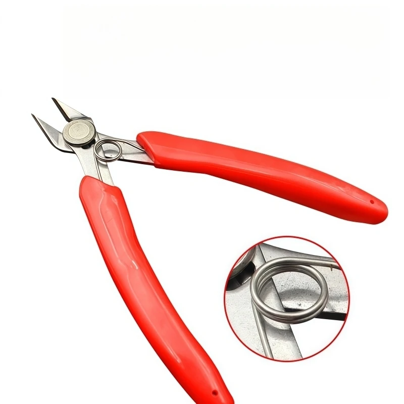 Stainless Steel Side Cutting Pliers Precision Flush Wire Cutters with Spring for DIY Electronics Jewelry Crafting and Cable Work