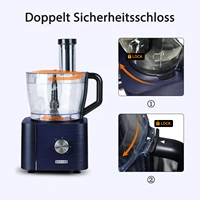 Robot culinaire multi-tare 1300W, pétrissage 3,5 l, mélangeur 1,5 l, presse-agrumes, 11 accessoires professionnels, meulage/coupe/tranchage 6