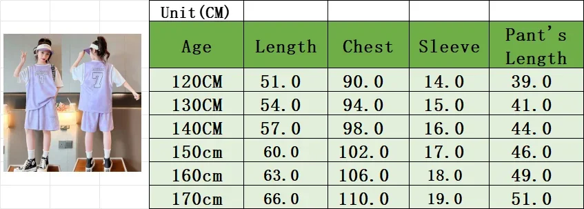 Girls Teen Children\'s Clothing Loose Basketball Jersey Short Sleeve+Fashion Ball Loose Shorts Breathable Summer Two-piece
