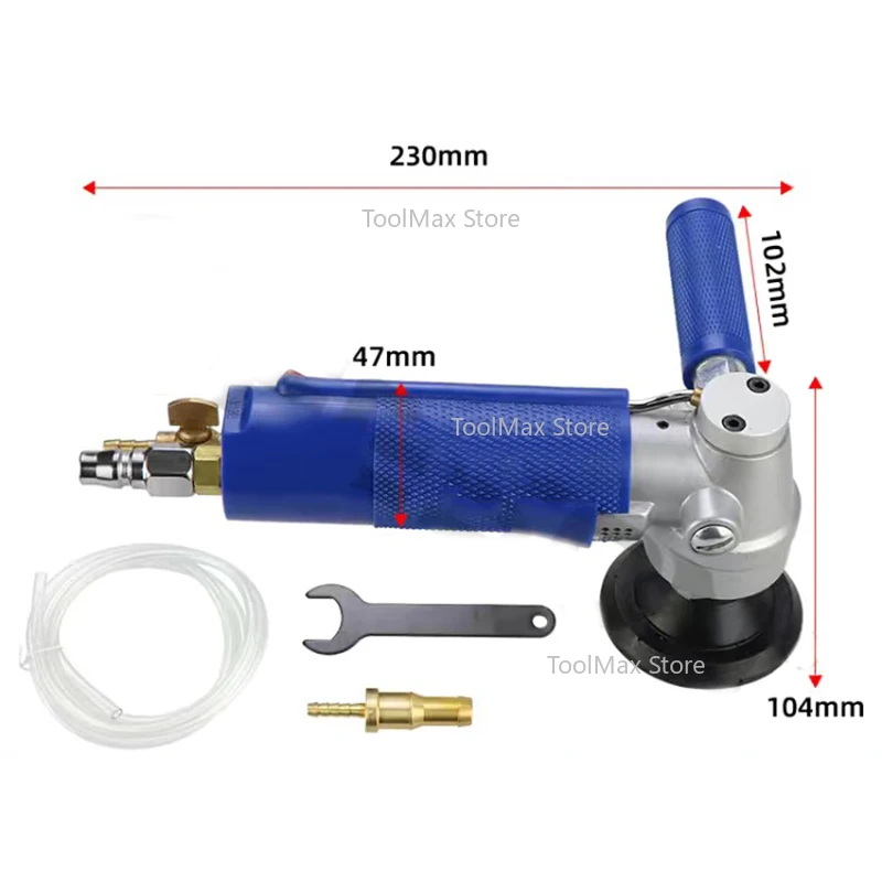 SM100 Water Injection Pneumatic Sander 4 Inch Water Mill Wet Polisher for Marble Quartz Granite Stone Polishing