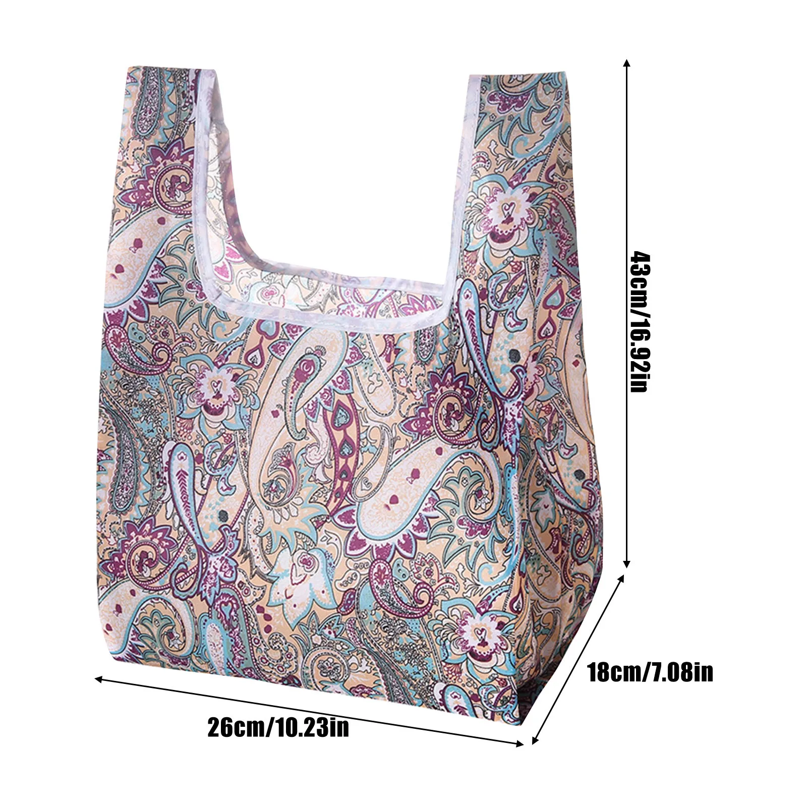 ดอกไม้ขนาดใหญ่ล้างทําความสะอาดได้กระเป๋าช้อปปิ้งกระเป๋าช้อปปิ้งพับได้ถุงช้อปปิ้งนํากลับมาใช้ใหม่ Tote Travel Eco Storage กระเป๋าถือ