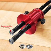 Double Head Wheel Marking Gauge Aluminum Parallel Line Drawing Tool Woodworking Marking Scriber Ruler w/ Graduated Inch&MM Scale