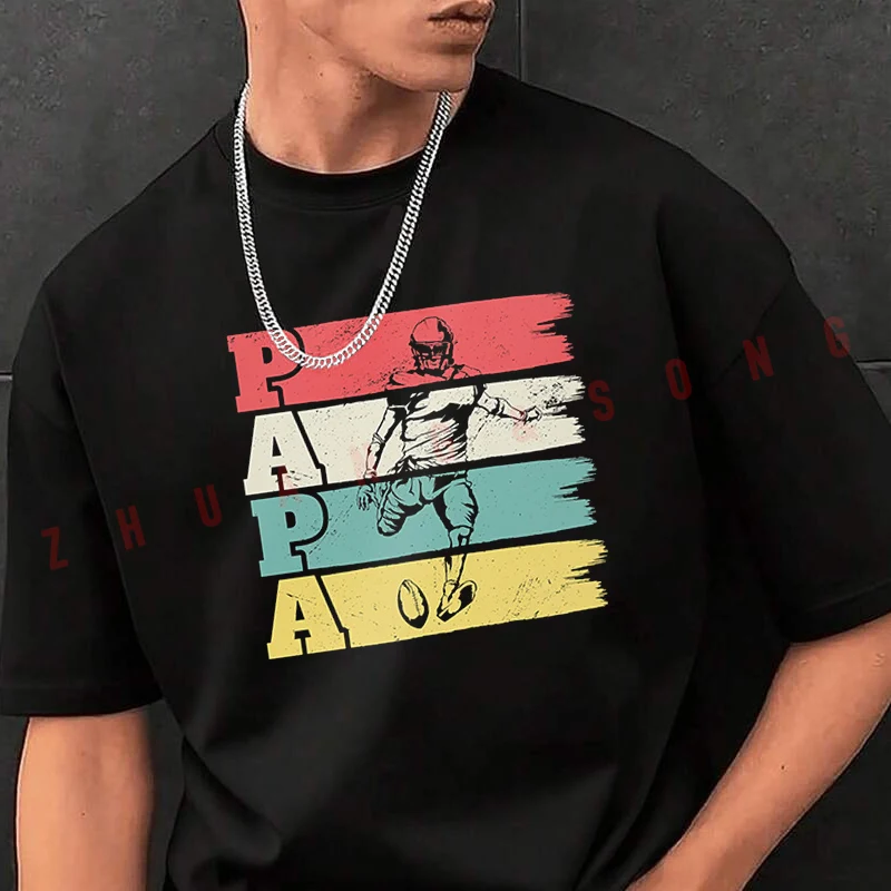 

Papa Football Design Men's Fashion T-shirt Casual Trendy Tshirts For Summer Comfortable Short Sleeve Tops