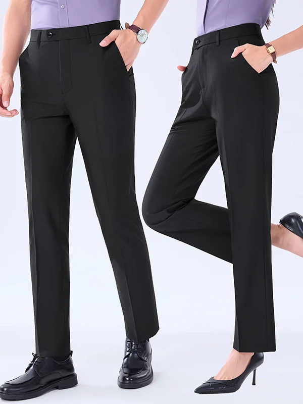 Black Business Trousers Women's 2026 New Summer Slim Fit Suit Pants Commute OL Elegant Formal Pants Workwear Long Trousers