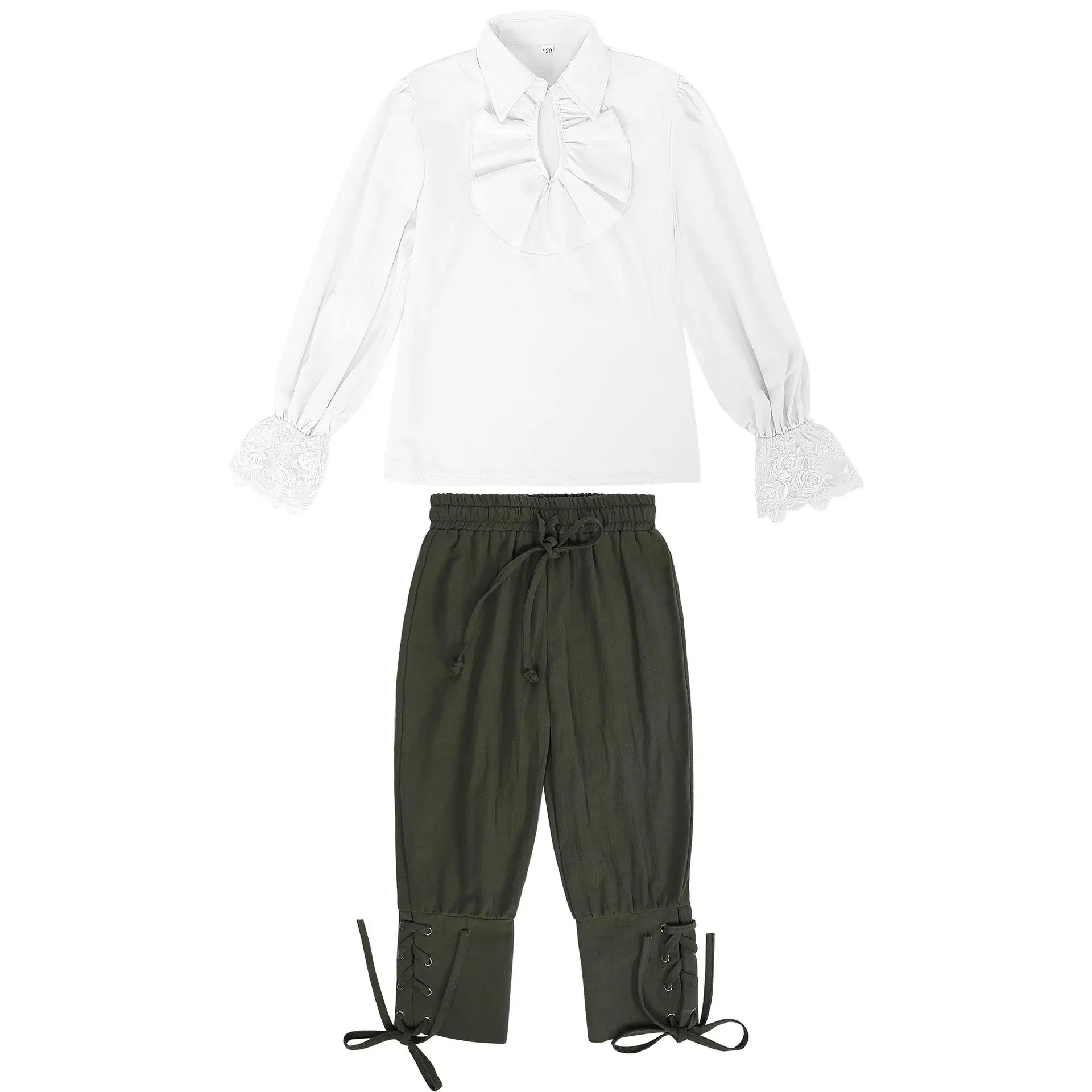 Middeleeuwse piratenset irt negendelige broek Kinderrenaissance loween i Jacobite-kostuum Formele avond voor dames...