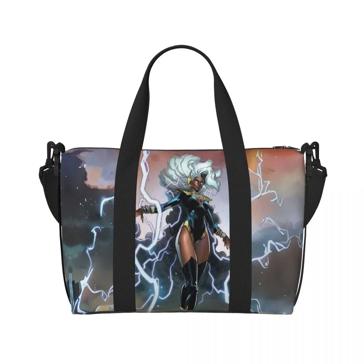 Custom Storm Art Fanart Beach Tote Bag Women Extra Large Gym Carry On X-Men Travel Shopping Bags