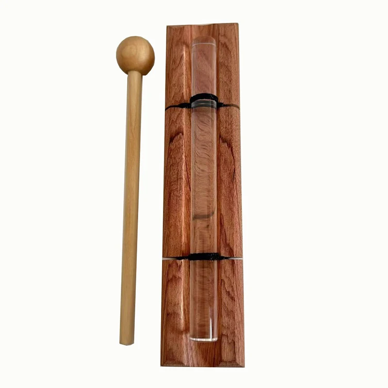 Crystal Sound Beam Meditation Healing Chimes Energy Chime Portable Quartz Hand Bell Stress Relieving Wooden Musical Instruments