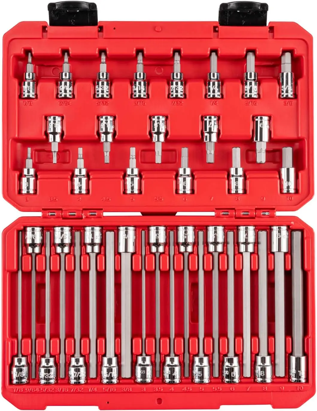 

3/8 Inch Drive Hex Bit Socket Set, 38-Piece (1/8-3/8 in., 3-10 mm) with Case
