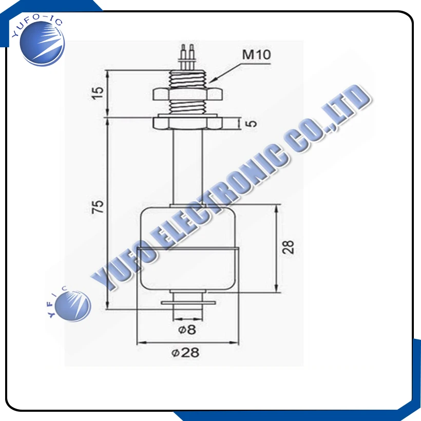 Free Shipping 10PCS Water Level Sensor Liquid Float Switch Tank Pool Steel 90MM