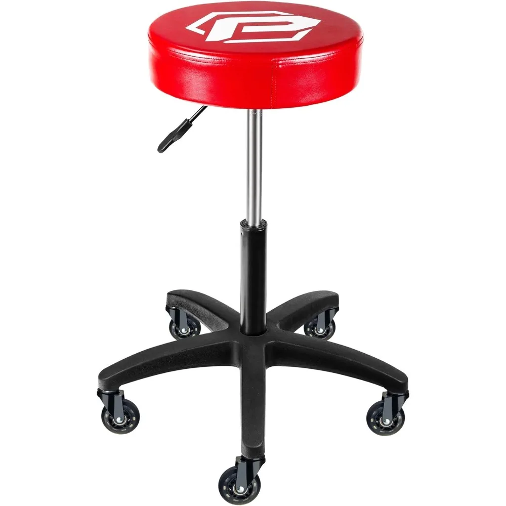 

Best Selling Rolling Shop Stool with Adjustable Height, Mechanic Detailer Garage Seat with Padding - 240250, Red