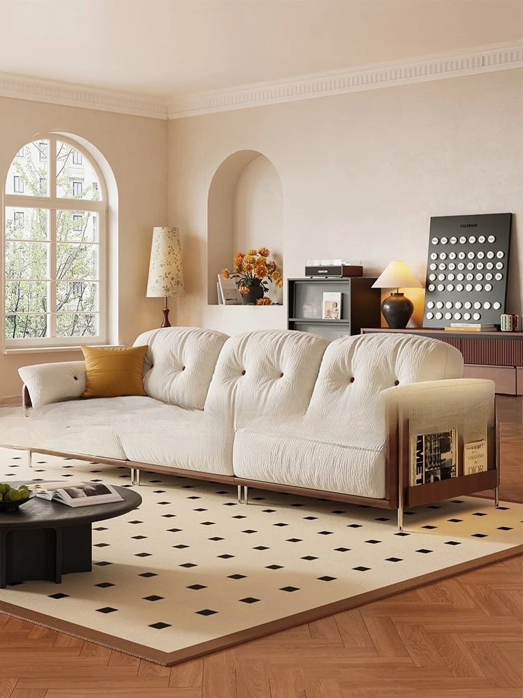 

Retro living room small apartment removable and washable cat scratching cloth log wind cloth sofa