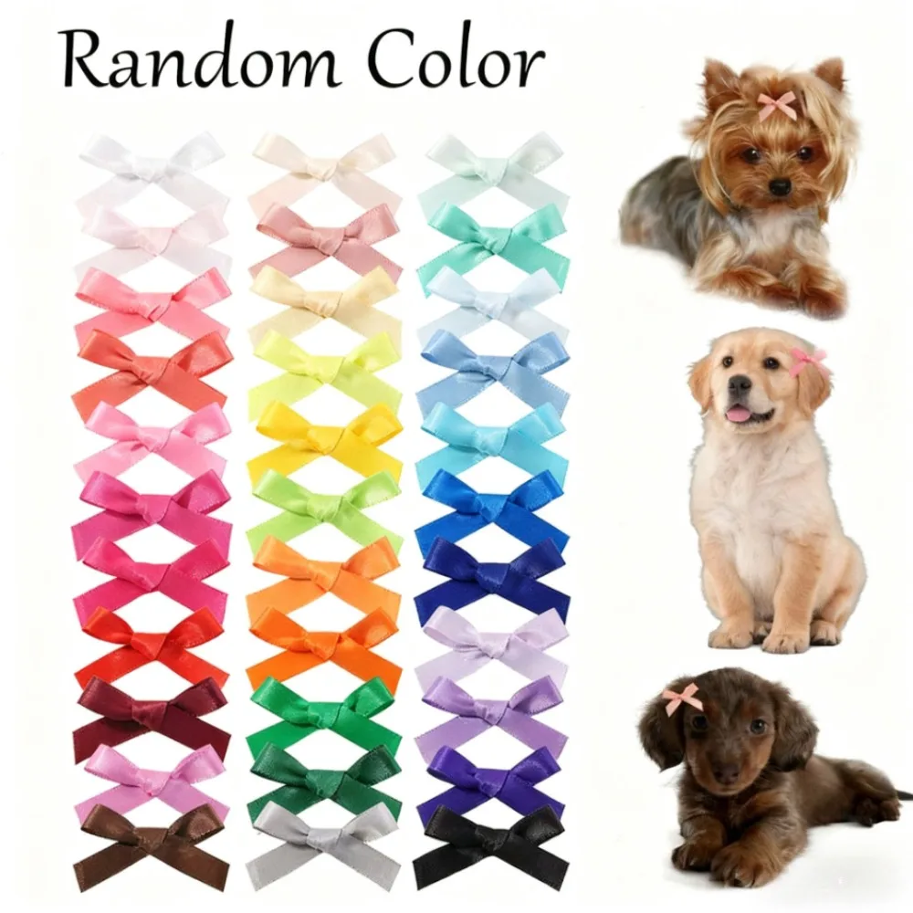 10/20pcs Cute Pet Bow Hair Clips - Random Color Grooming Accessories, Fashion Decor for Cats & Dogs